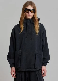 Farmers Market Cliff Denim Hoodie - Black Men