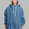 Farmers Market Men Cliff Denim Hoodie - Worn Wash