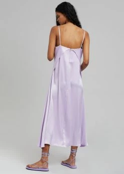 Plus Hong Cordelia Satin Dress - Lilac