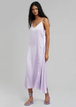 Plus Hong Cordelia Satin Dress - Lilac