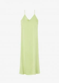 Plus Hong CLOTHING Cordelia Satin Dress - Lime