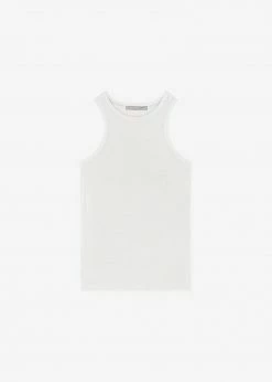 Cream Villa Corsy Ribbed Tank - Optic White