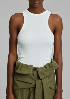 Cream Villa Corsy Ribbed Tank - Optic White