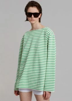 Another Avenue Cousteau Top - Green Stripe CLOTHING