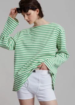 Another Avenue Cousteau Top - Green Stripe CLOTHING