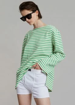 Another Avenue Cousteau Top - Green Stripe CLOTHING