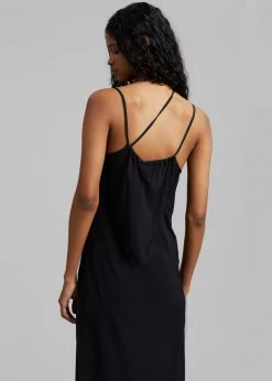 CLOTHING Covert Twist Strap Slip Dress - Black
