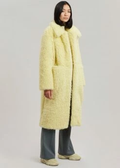 Art Is Over Dafna Sherpa Coat - Lemon CLOTHING