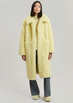 Art Is Over Dafna Sherpa Coat - Lemon CLOTHING