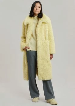 Art Is Over Dafna Sherpa Coat - Lemon CLOTHING