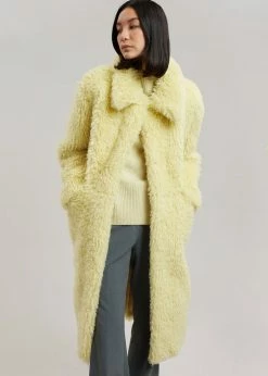 Art Is Over Dafna Sherpa Coat - Lemon CLOTHING