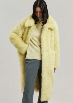 Art Is Over Dafna Sherpa Coat - Lemon CLOTHING