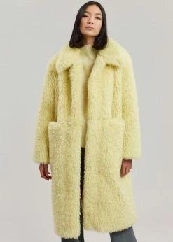 Art Is Over Dafna Sherpa Coat - Lemon CLOTHING