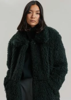 Art Is Over Dafna Sherpa Coat - Pine