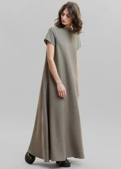 The Frankie Shop Dakota A-Line Dress - Slate Green CLOTHING