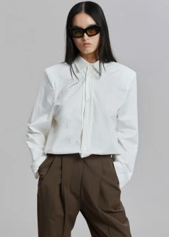 Flash Sale π― Another J CLOTHING Daor Padded Shoulder π Shirt - Optic White β¨ 10 Another J CLOTHING Daor Padded Shoulder Shirt - Optic White