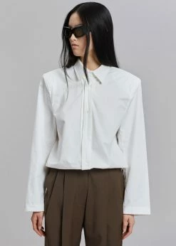 Flash Sale π― Another J CLOTHING Daor Padded Shoulder π Shirt - Optic White β¨ 9 Another J CLOTHING Daor Padded Shoulder Shirt - Optic White