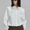 Another J CLOTHING Daor Padded Shoulder Shirt - Optic White