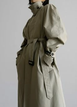 The Frankie Shop Decima Trench Coat - Slate Green