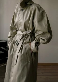 The Frankie Shop Decima Trench Coat - Slate Green
