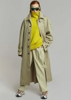 The Frankie Shop Decima Trench Coat - Slate Green