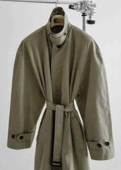 The Frankie Shop Decima Trench Coat - Slate Green