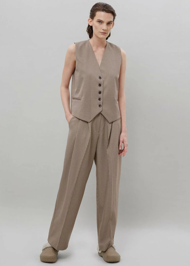 Budget π The Frankie Shop CLOTHING Desio Houndstooth Pants - Chocolate π 4 The Frankie Shop CLOTHING Desio Houndstooth Pants - Chocolate