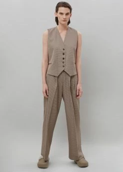 Budget π The Frankie Shop CLOTHING Desio Houndstooth Pants - Chocolate π 21 The Frankie Shop CLOTHING Desio Houndstooth Pants - Chocolate