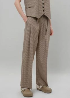 Budget π The Frankie Shop CLOTHING Desio Houndstooth Pants - Chocolate π 16 The Frankie Shop CLOTHING Desio Houndstooth Pants - Chocolate