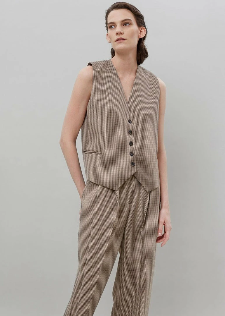 Budget π The Frankie Shop CLOTHING Desio Houndstooth Pants - Chocolate π 6 The Frankie Shop CLOTHING Desio Houndstooth Pants - Chocolate