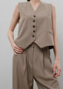 Budget π The Frankie Shop CLOTHING Desio Houndstooth Pants - Chocolate π 20 The Frankie Shop CLOTHING Desio Houndstooth Pants - Chocolate