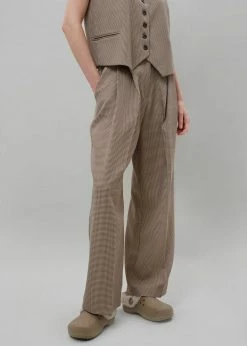 Budget π The Frankie Shop CLOTHING Desio Houndstooth Pants - Chocolate π 18 The Frankie Shop CLOTHING Desio Houndstooth Pants - Chocolate