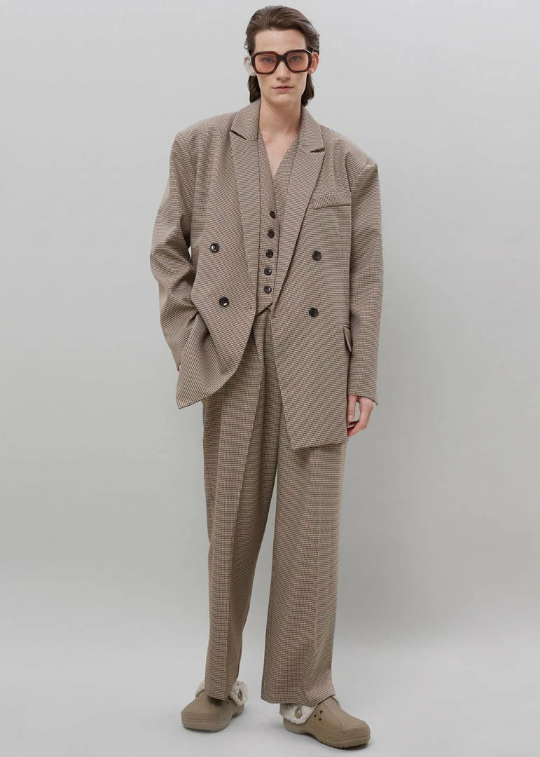 Budget π The Frankie Shop CLOTHING Desio Houndstooth Pants - Chocolate π 1 The Frankie Shop CLOTHING Desio Houndstooth Pants - Chocolate