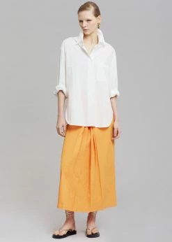 Inni Didi Pleated Midi Skirt - Orange CLOTHING