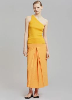 Inni Didi Pleated Midi Skirt - Orange CLOTHING