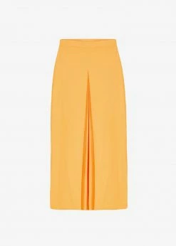 Inni Didi Pleated Midi Skirt - Orange CLOTHING