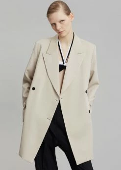 The Frankie Shop Dillon Split Hem Jacket - Cream