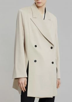 The Frankie Shop Dillon Split Hem Jacket - Cream