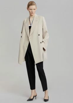 The Frankie Shop Dillon Split Hem Jacket - Cream