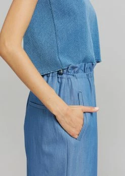 Cafe Noir Dua Loose Pants - Medium Wash CLOTHING