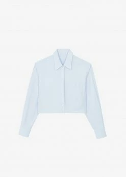 Maimia CLOTHING Ede Cropped Button Shirt - Blue