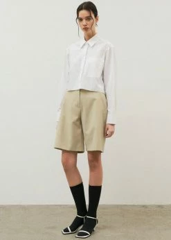 Maimia CLOTHING Ede Cropped Button Shirt - White