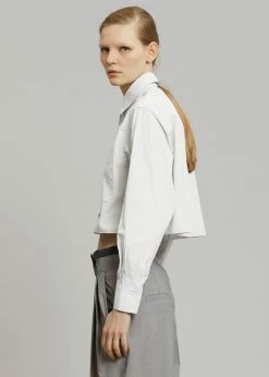 Maimia CLOTHING Ede Cropped Button Shirt - White