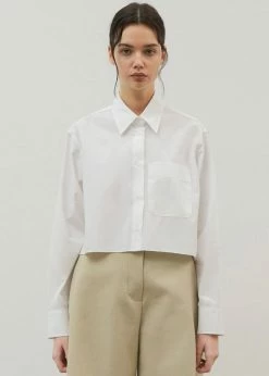 Maimia CLOTHING Ede Cropped Button Shirt - White