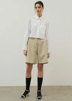 Maimia CLOTHING Ede Cropped Button Shirt - White