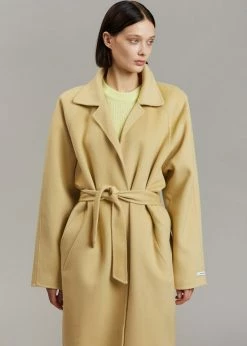 By Flow CLOTHING Edi Belted Coat - Custard