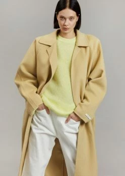 By Flow CLOTHING Edi Belted Coat - Custard