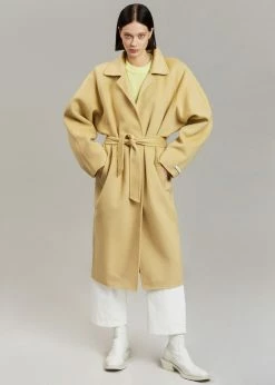By Flow CLOTHING Edi Belted Coat - Custard