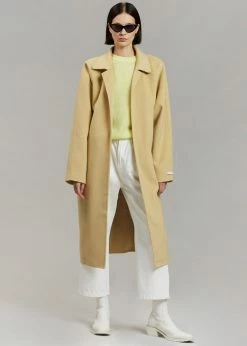 By Flow CLOTHING Edi Belted Coat - Custard