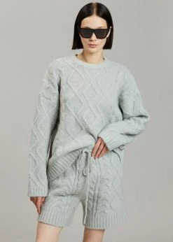 The Frankie Shop Eira Knit Shorts - Celadon